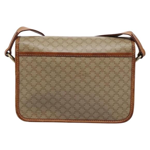 CELINE Macadam Canvas Shoulder Bag Beige Gold - Picture 3 of 13